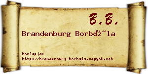 Brandenburg Borbála névjegykártya